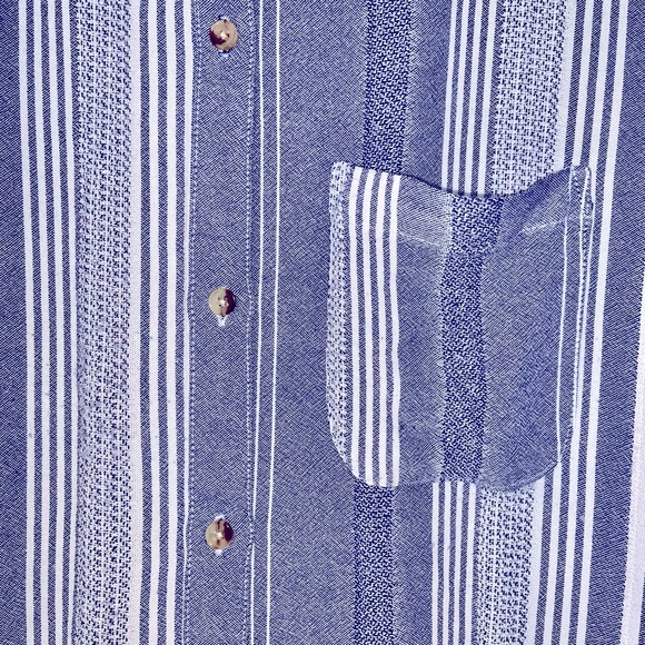 Anthropologie Maeve Blue Stripe Button Down Blouse - Picture 4 of 5